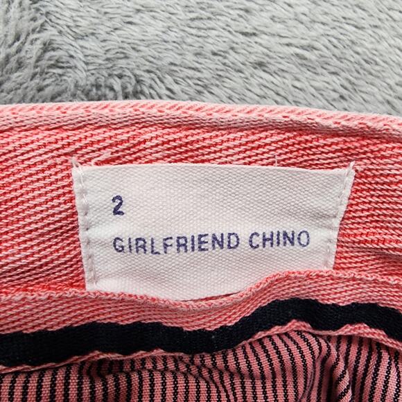 Gap Pants Womens 2 Pink Treat Girlfriend Chino Side Stripe Stretch Casual Preppy - Picture 6 of 13